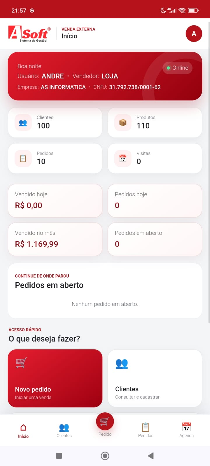 App de Venda Externa ASoft
